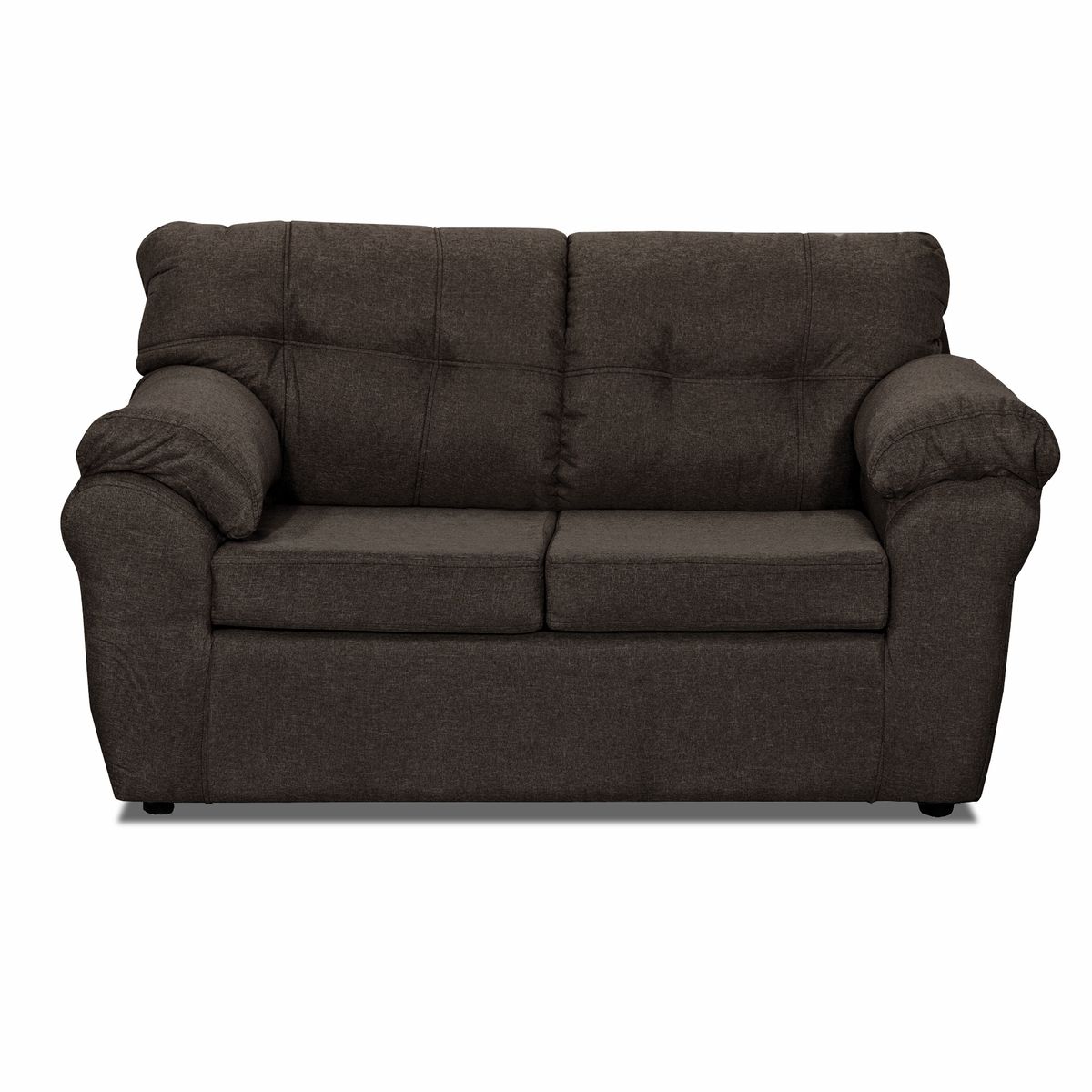 DECOOUTLET - Sofá Polonia 2 Cuerpos Tela Chocolate