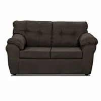 Sofá Polonia 2 Cuerpos Tela Chocolate