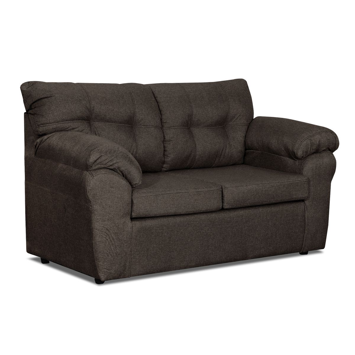 DECOOUTLET - Sofá Polonia 2 Cuerpos Tela Chocolate