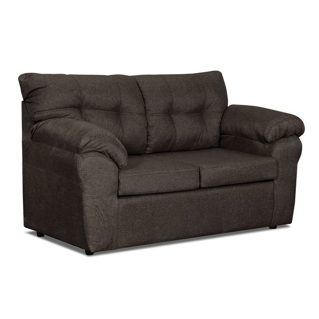 DECOOUTLET - Sofá Polonia 2 Cuerpos Tela Chocolate