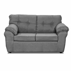 DECOOUTLET - Sofá Polonia 2 Cuerpos Tela Gris