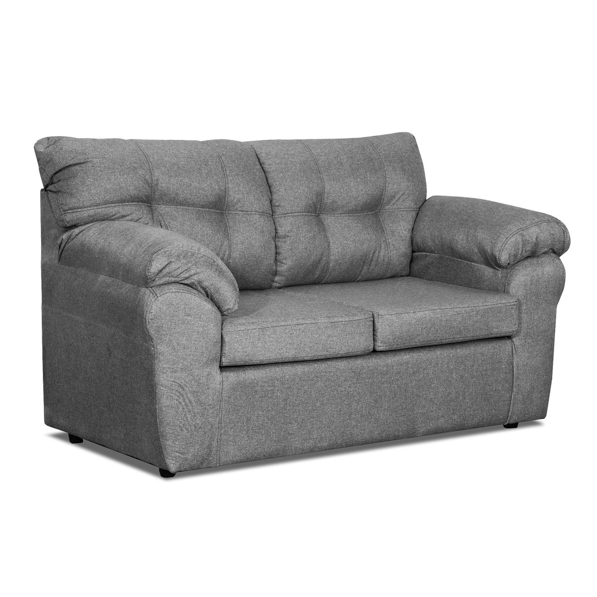 DECOOUTLET - Sofá Polonia 2 Cuerpos Tela Gris