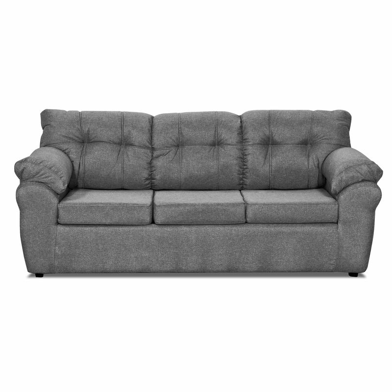 DECOOUTLET - Sofá Polonia 3 Cuerpos Tela Gris