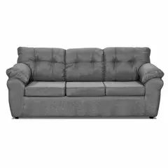 DECOOUTLET - Sofá Polonia 3 Cuerpos Tela Gris