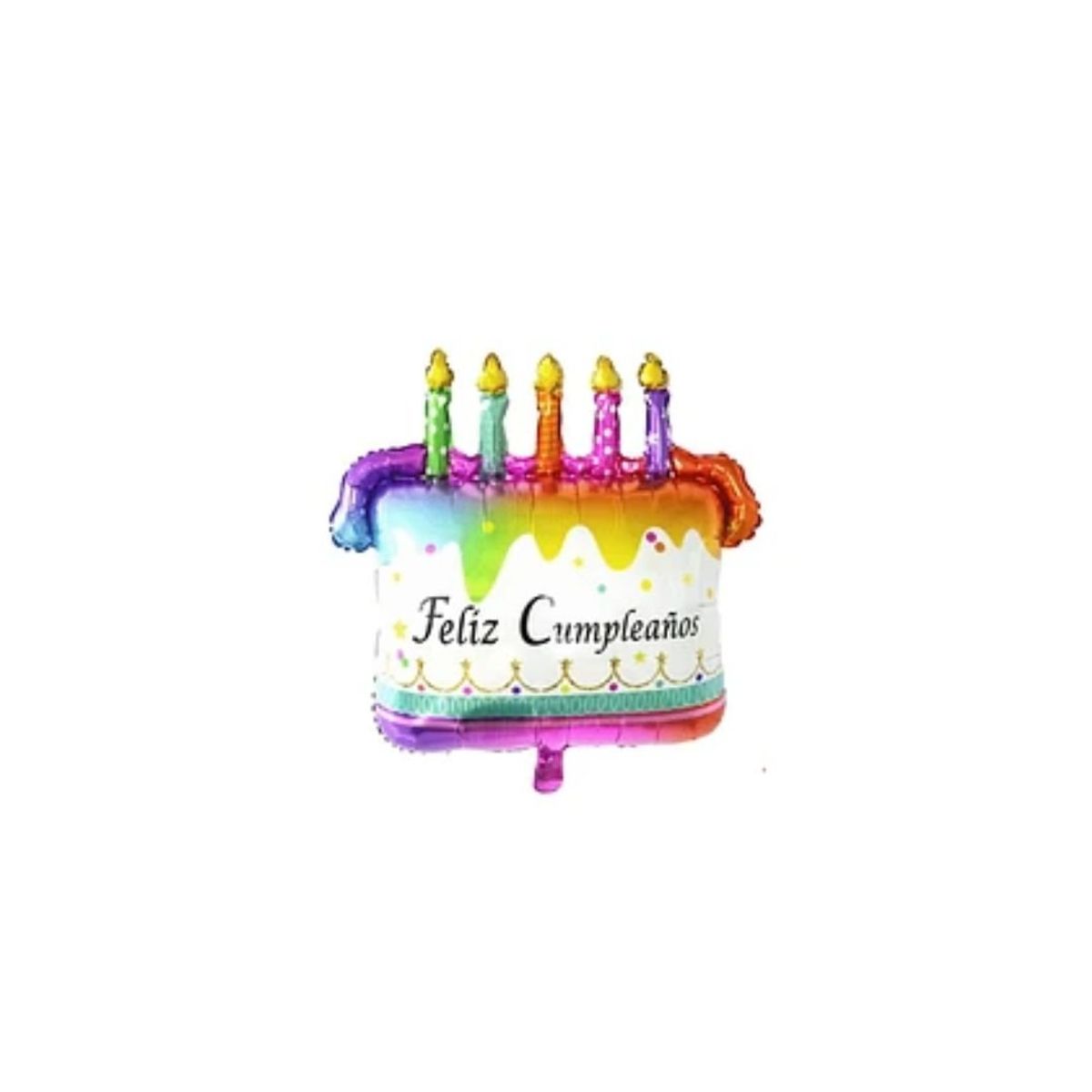 GENERICO - Globo Metálico Feliz Cumpleaños Velas Coloridas