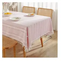 GENERICO - Mantel Rectangular Mantel De La Mesa Borla Algodón 140x220cm