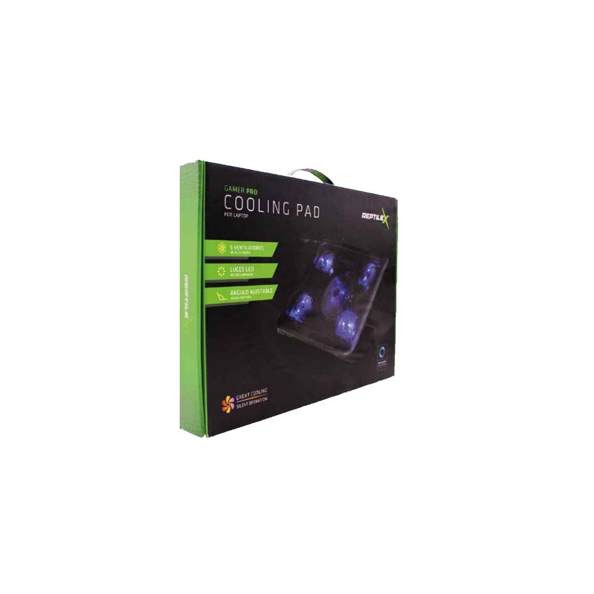 REPTILEX - Base Gamer 5 Ventiladores Notebook Reptilex Luz Azul - SC