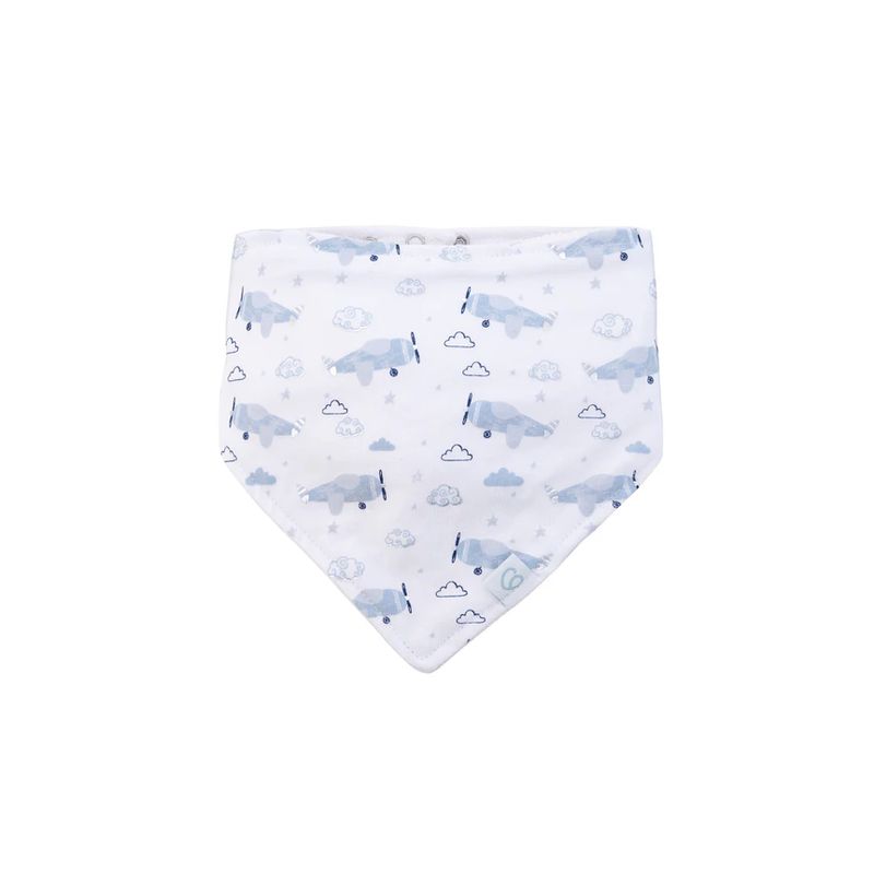 BAMBINO - Bipack Babero Bandana Gris Avión