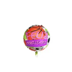GENERICO - Globo Metálico Baloncesto Feliz Cumpleaños 45cm