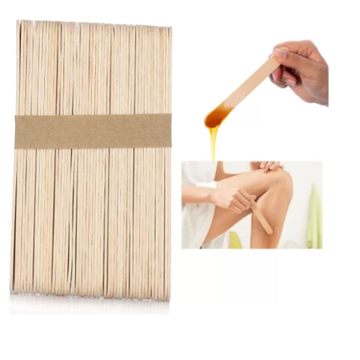 GENERICO - Paletas Para Depilación De Madera Desechables 50 Unidades