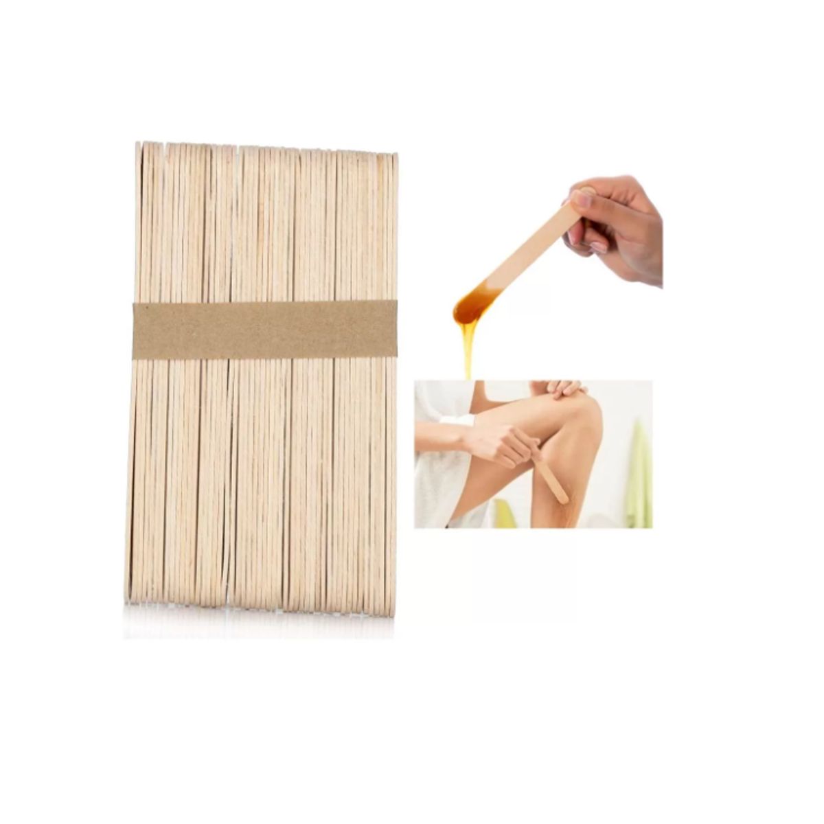 GENERICO - Paletas Para Depilación De Madera Desechables 50 Unidades