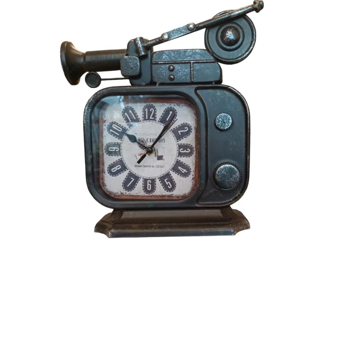 GENERICO - RELOJ VINTAGE DE METAL DISEÑO TV CINEMA