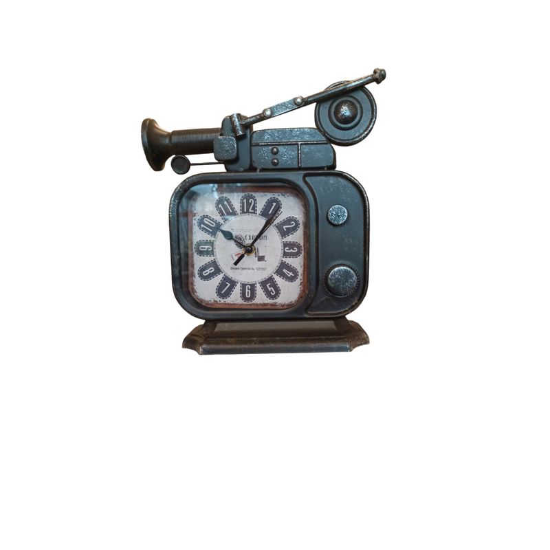 GENERICO - RELOJ VINTAGE DE METAL DISEÑO TV CINEMA