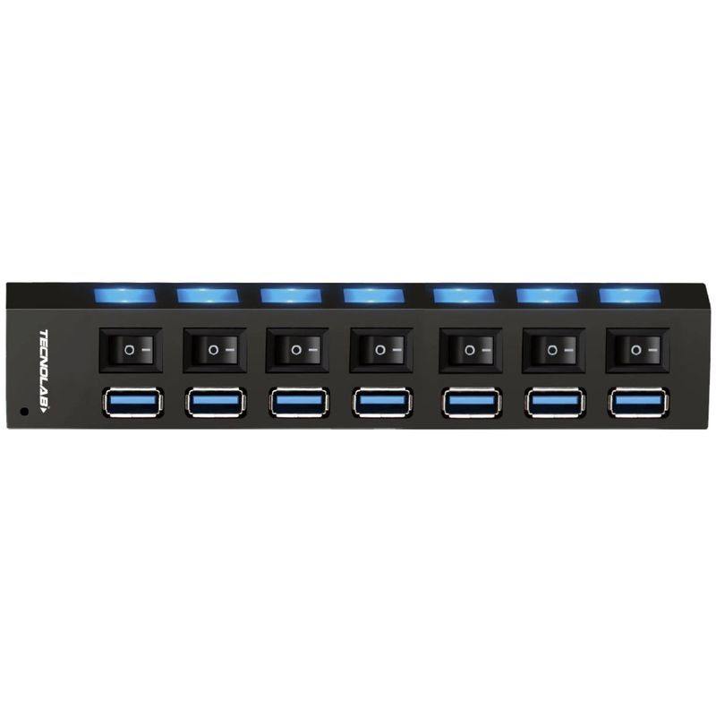 TECNOLAB - Hub 3.0 Usb 7 Puertos Con Interruptores Independientes - SC