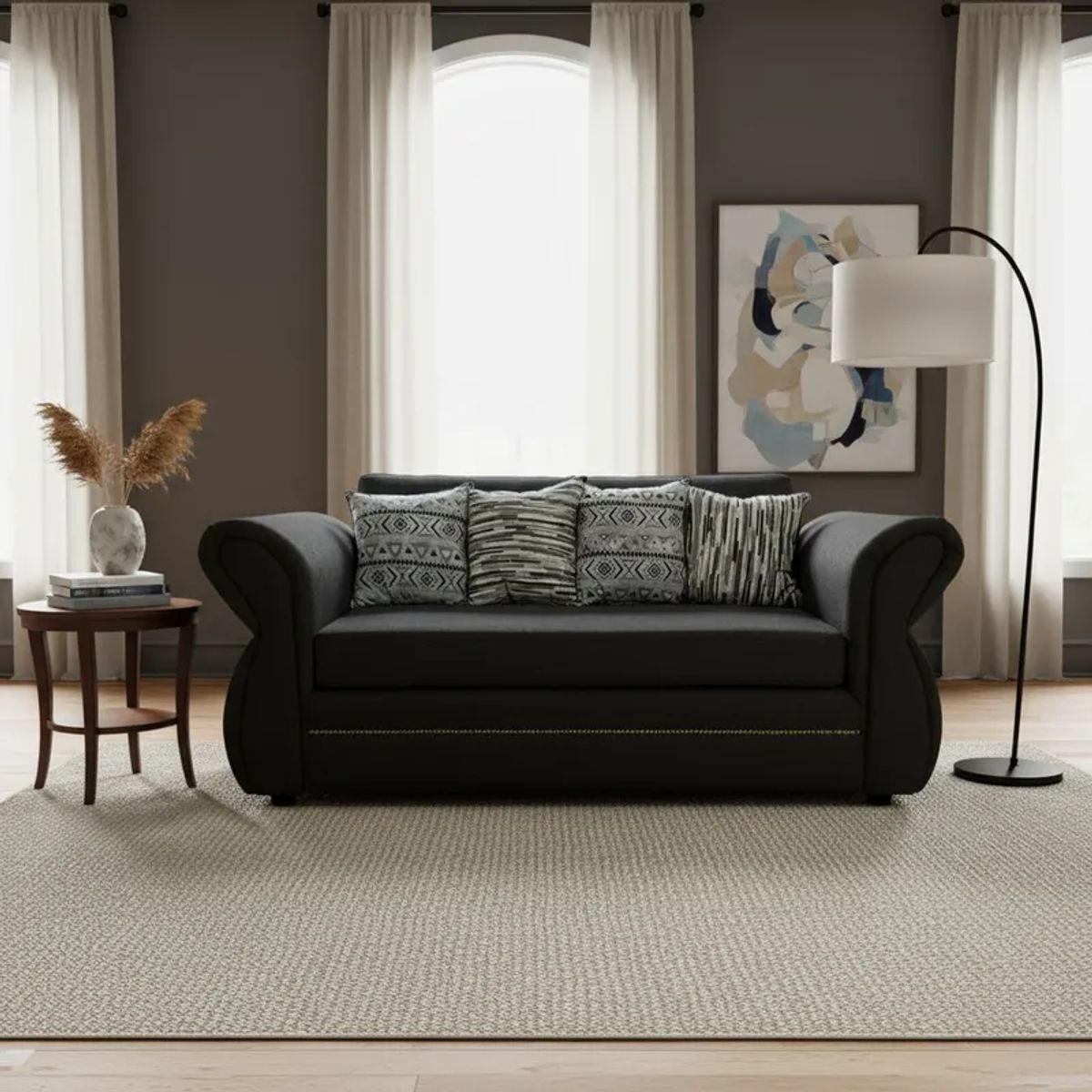 FLOBAL - Sofá 3 Cuerpos Grecia - Tela Repelente a Líquidos