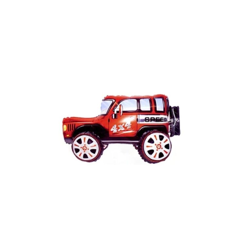 GENERICO - Globo Metalico 3D Automovil 4x4 Rojo 35x65cm