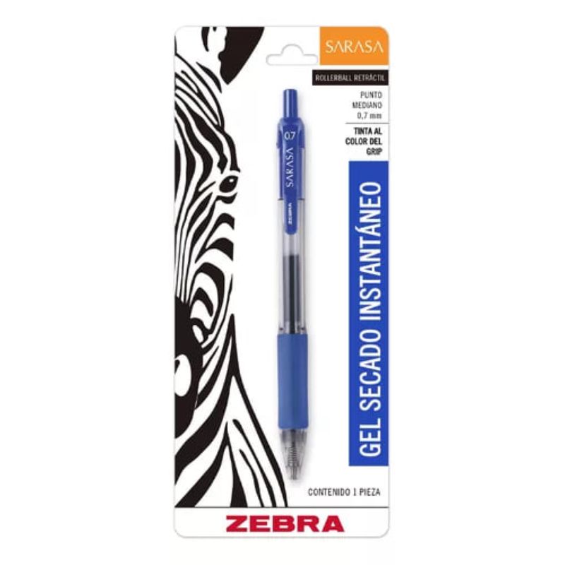 ZEBRA - Bolígrafo Gel Secado Rápido Grip De Goma 0,7 mm Blister
