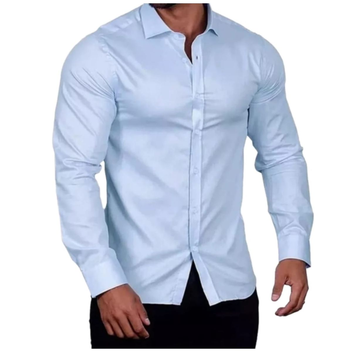 GENERICO - Camisa de Vestir Formal Manga Larga