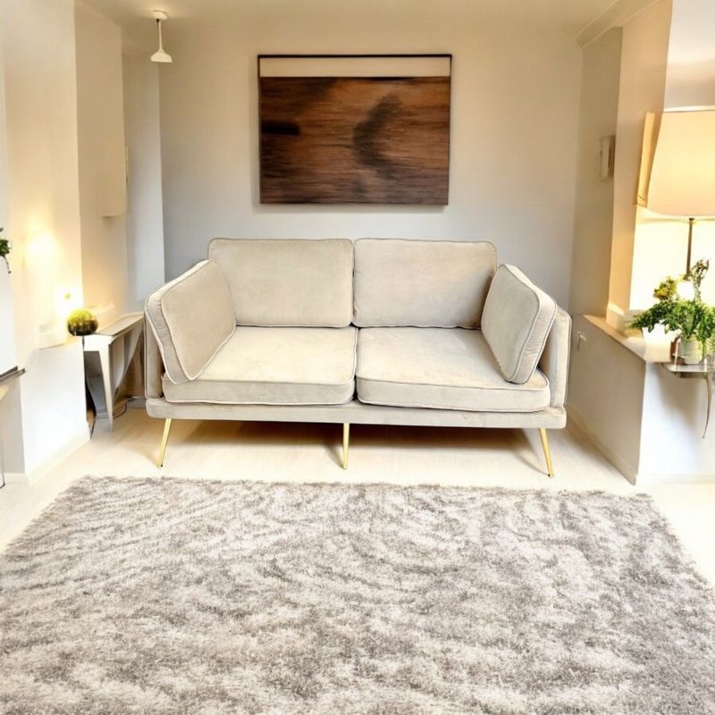 GENERICO - Sofa 2 cuerpos beige felpa MGR MUEBLES