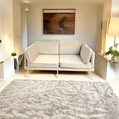 GENERICO - Sofa 2 cuerpos beige felpa MGR MUEBLES