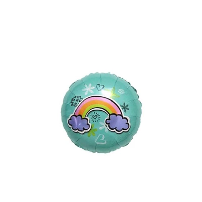 GENERICO - Globo Redondo Arco Iris Turquesa 45cm