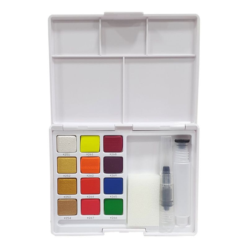 SAKURA - Sakura Koi Acuarela + Waterbrush  12 Colores (4m + 8f)