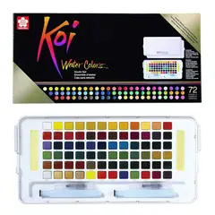 SAKURA - Koi Acuarela + Waterbrush 72 Colores