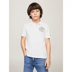 TOMMY HILFIGER - Polo Logo Monotype Regular Fit Blanco