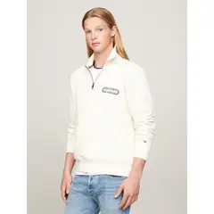 TOMMY HILFIGER - Polerón Sport Logo Archive Con Cierre Blanco