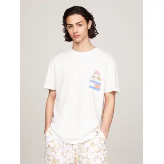 TOMMY HILFIGER - Polera Novelty Graphic Logo Blanco