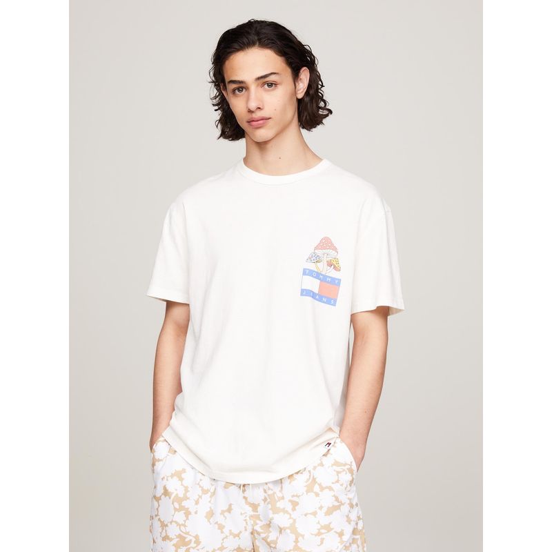 TOMMY HILFIGER - Polera Novelty Graphic Logo Blanco Tommy Hilfiger