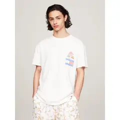 TOMMY HILFIGER - Polera Novelty Graphic Logo Blanco