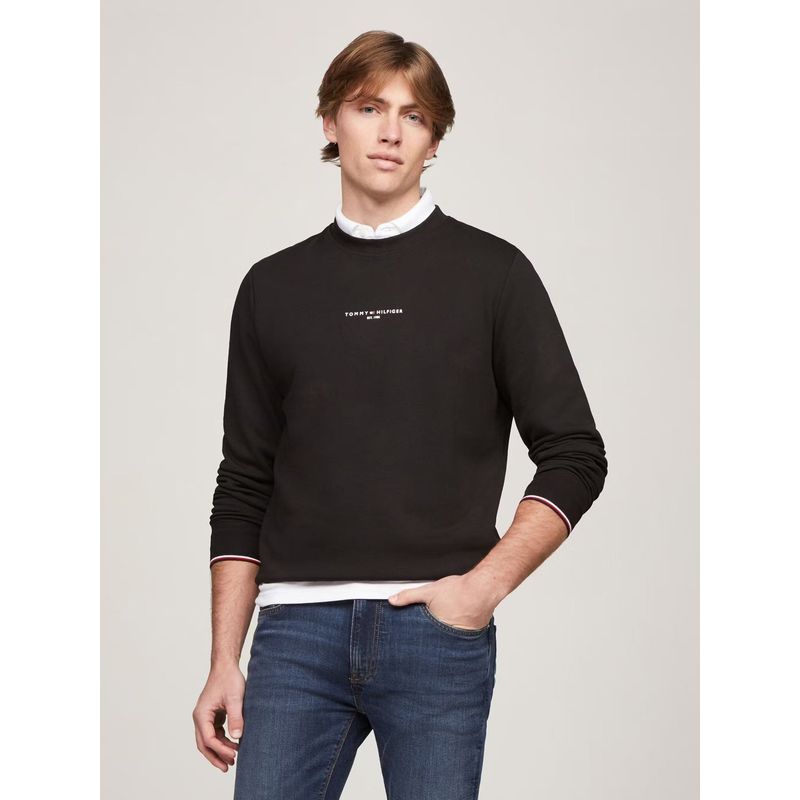TOMMY HILFIGER - Polerón Con Logo Tipped Negro Tommy Hilfiger