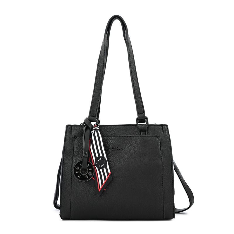 ZIOL - Cartera dos asas tres divisiones mediana raina negro