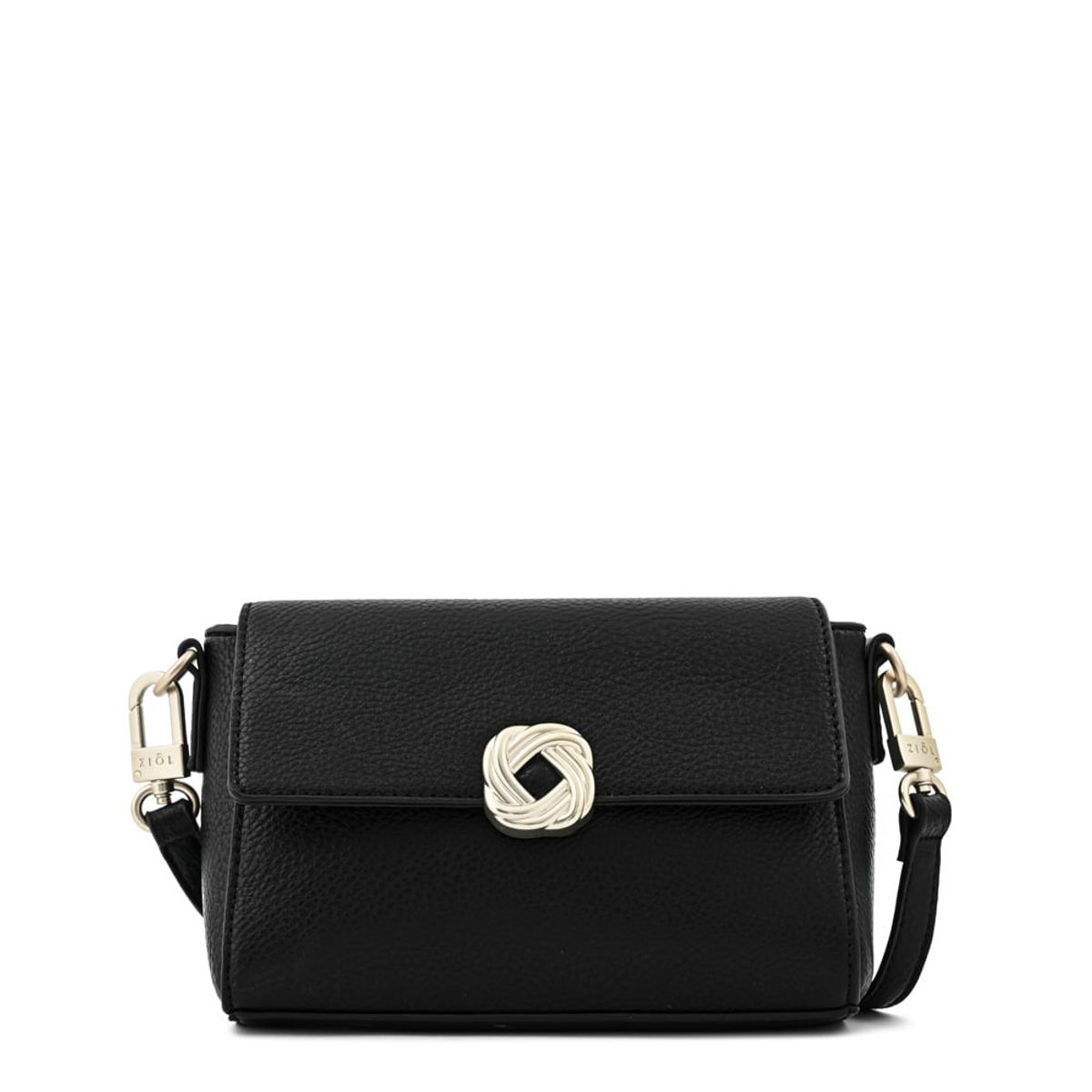 ZIOL - Cartera bandolera con tapa agata pequeña negro