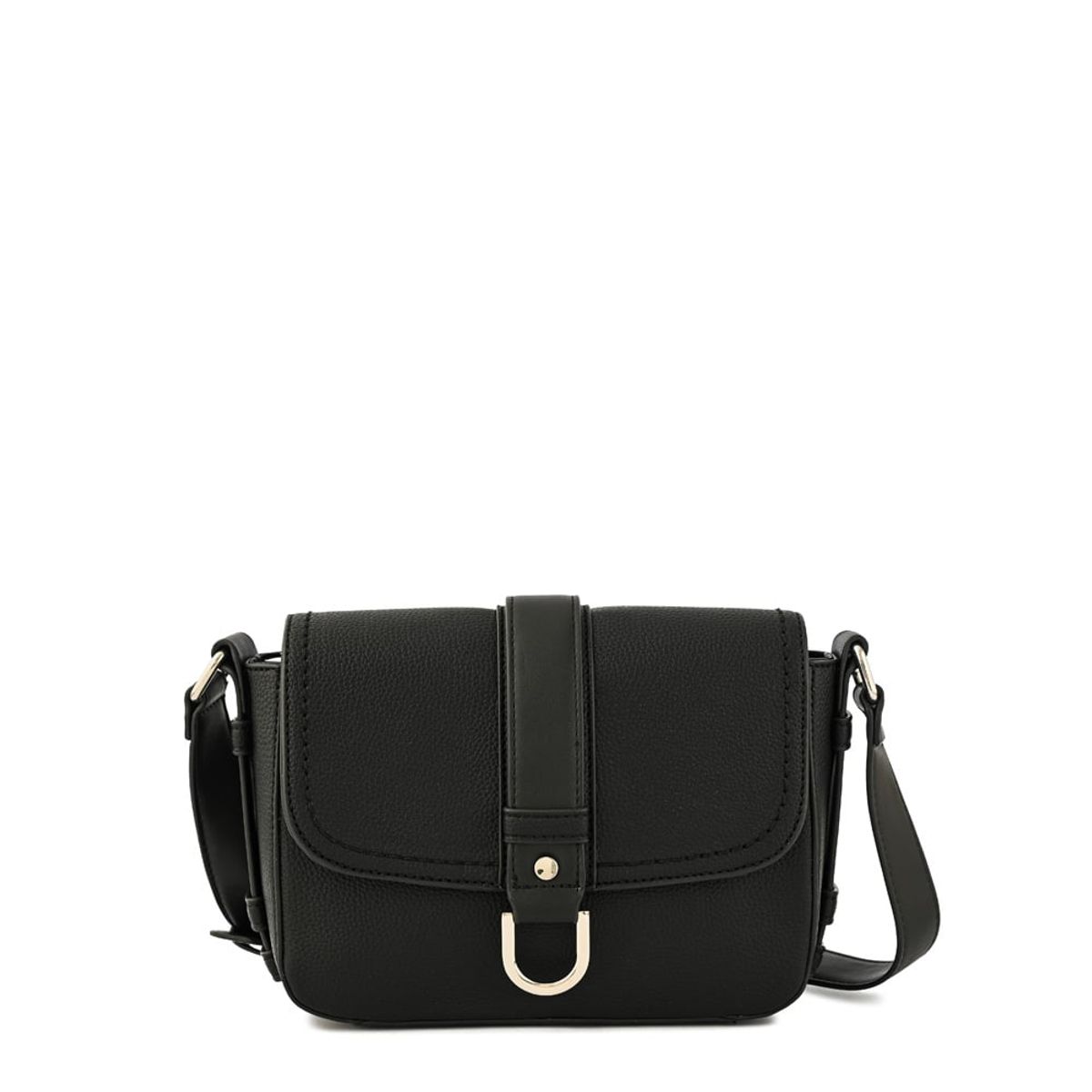 ZIOL - Cartera bandolera con tapa federica pequeña negro especial