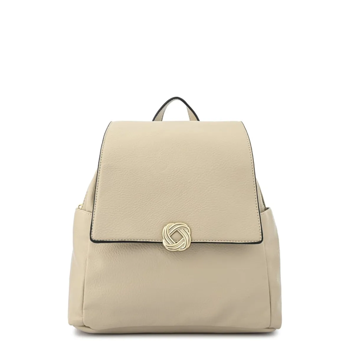 ZIOL - Mochila con tapa agata mediana beige
