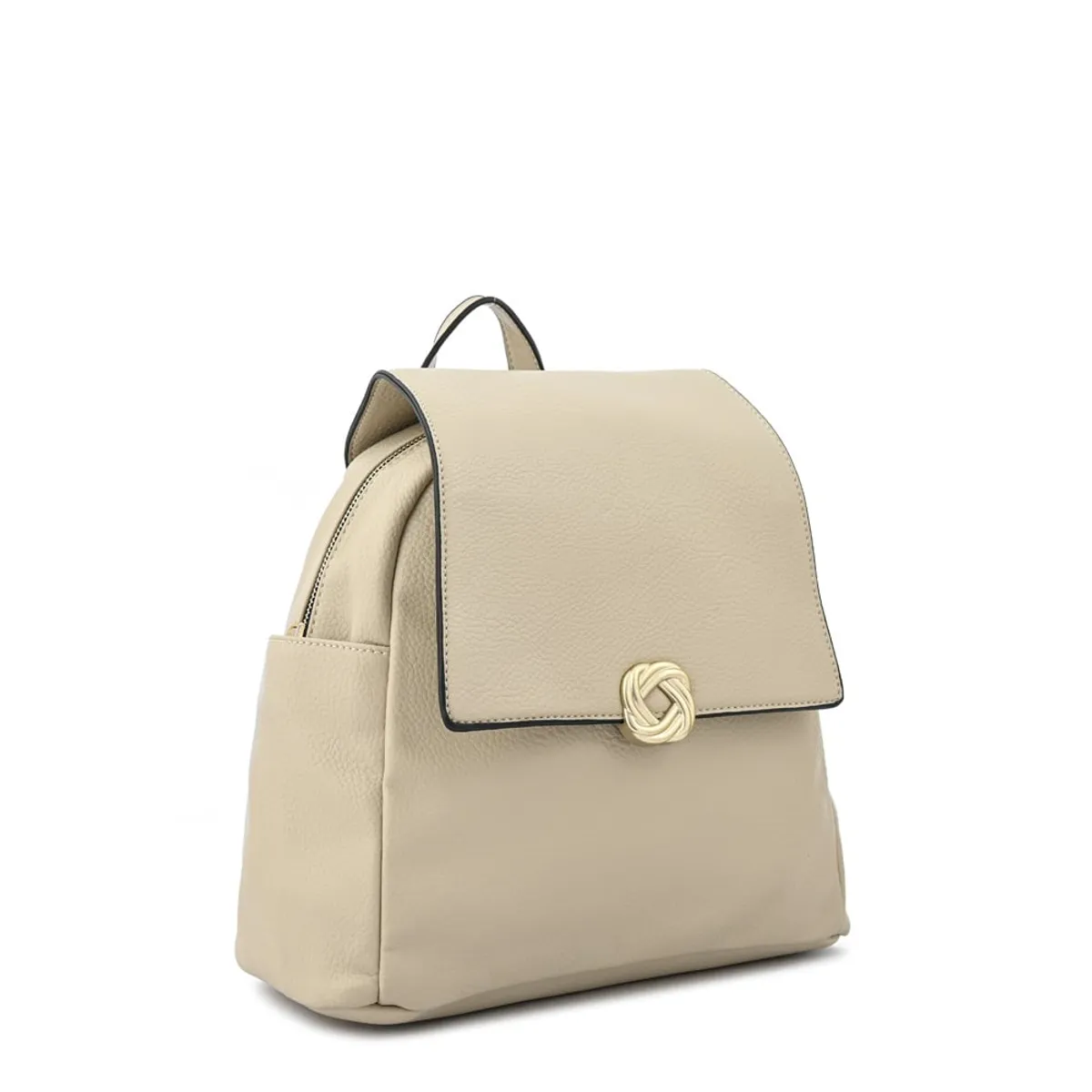 ZIOL - Mochila con tapa agata mediana beige