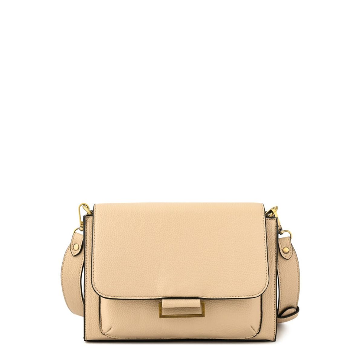 ZIOL - Cartera bandolera con tapa tesea pequeña blanco crudo