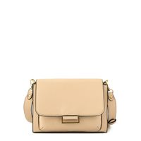 Cartera bandolera con tapa tesea pequeña blanco crudo