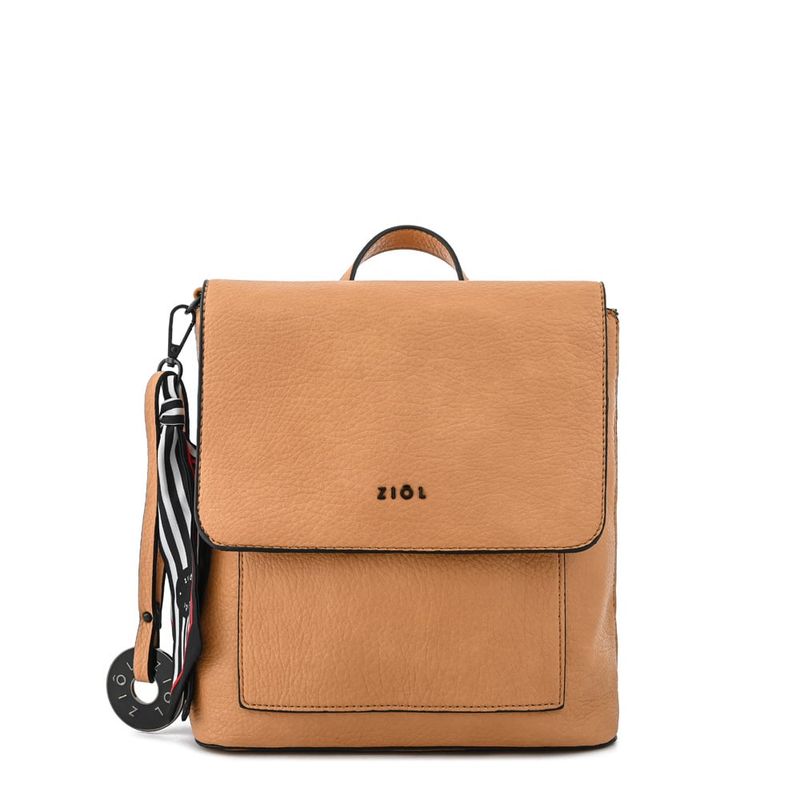 ZIOL - Mochila con tapa pequeña raina camel