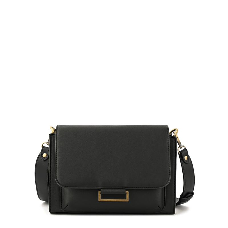 ZIOL - Cartera bandolera con tapa pequeña tesea negro