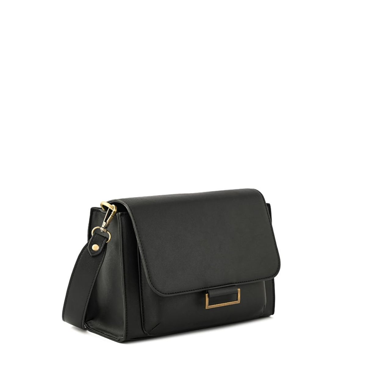 ZIOL - Cartera bandolera con tapa tesea pequeña negro