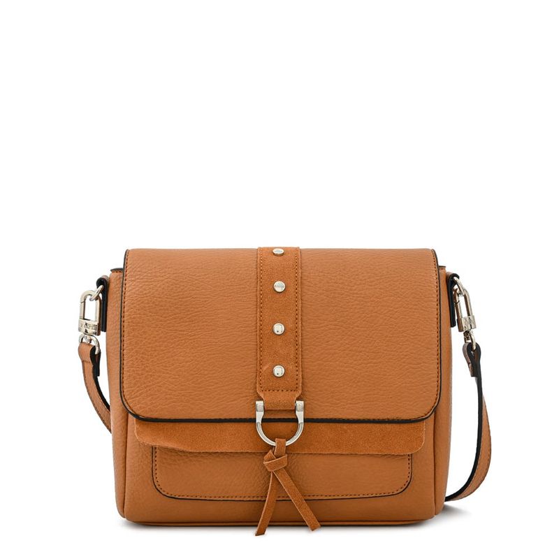 ZIOL - Cartera bandolera con tapa pequeña althea camel