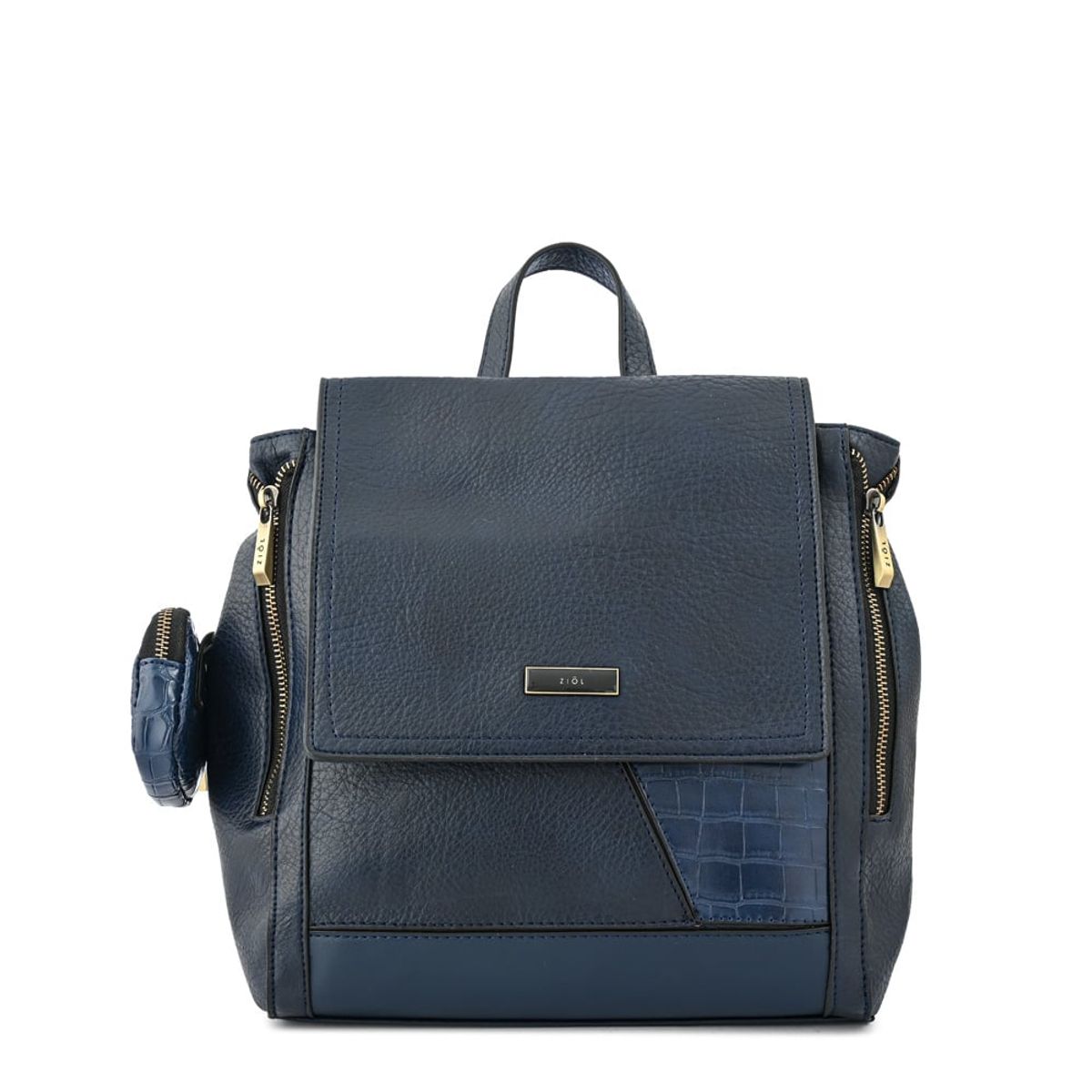 ZIOL - Mochila con tapa sira mediana azul oscuro