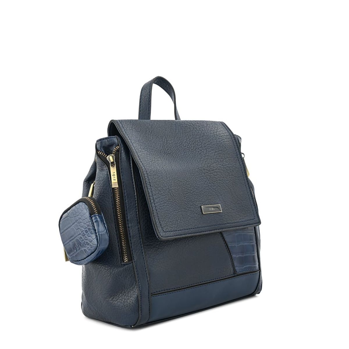 ZIOL - Mochila con tapa sira mediana azul oscuro