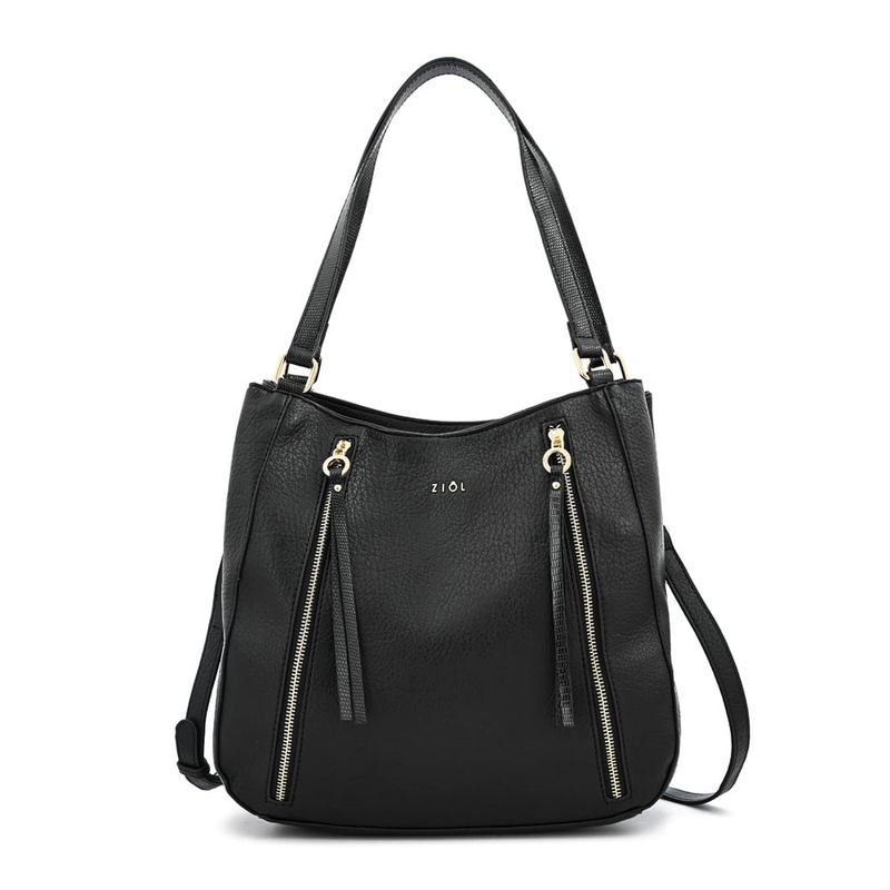 ZIOL - Cartera dos asas tres divisiones grande ozzy negro especial