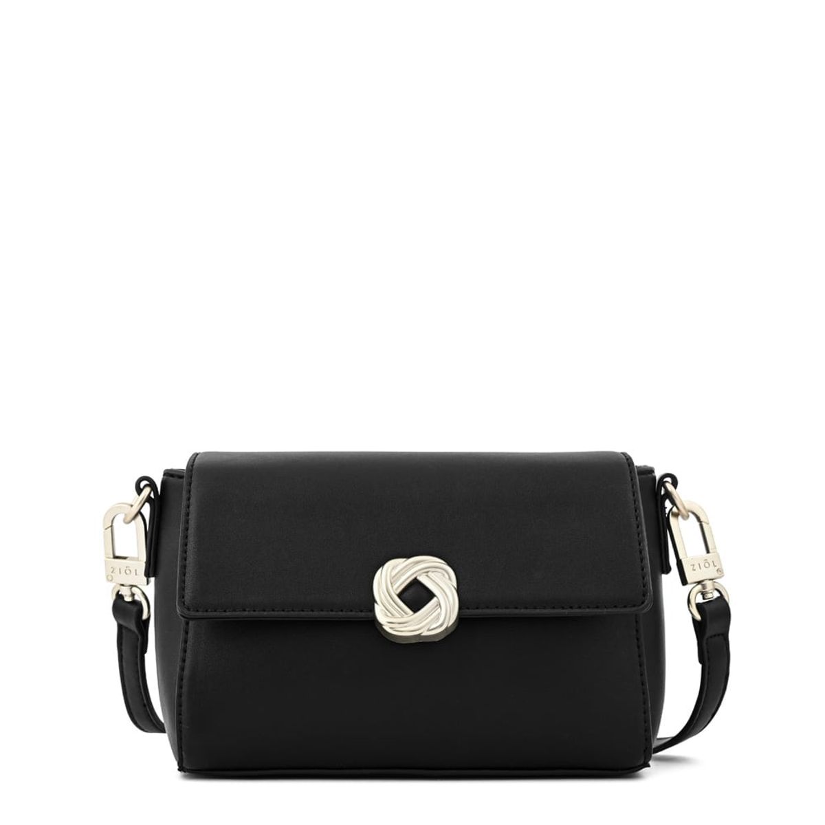 ZIOL - Cartera bandolera con tapa agata pequeña negro especial