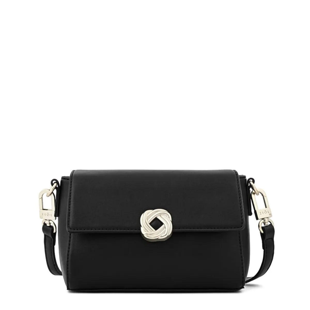 ZIOL - Cartera bandolera con tapa agata pequeña negro especial