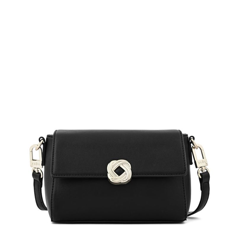 ZIOL - Cartera bandolera con tapa pequeña agata negro especial